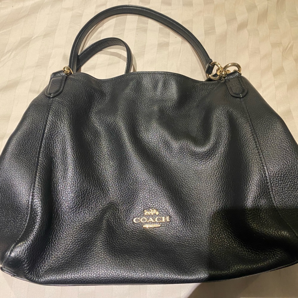 Black leather Coach Lori Shoulder Bag
